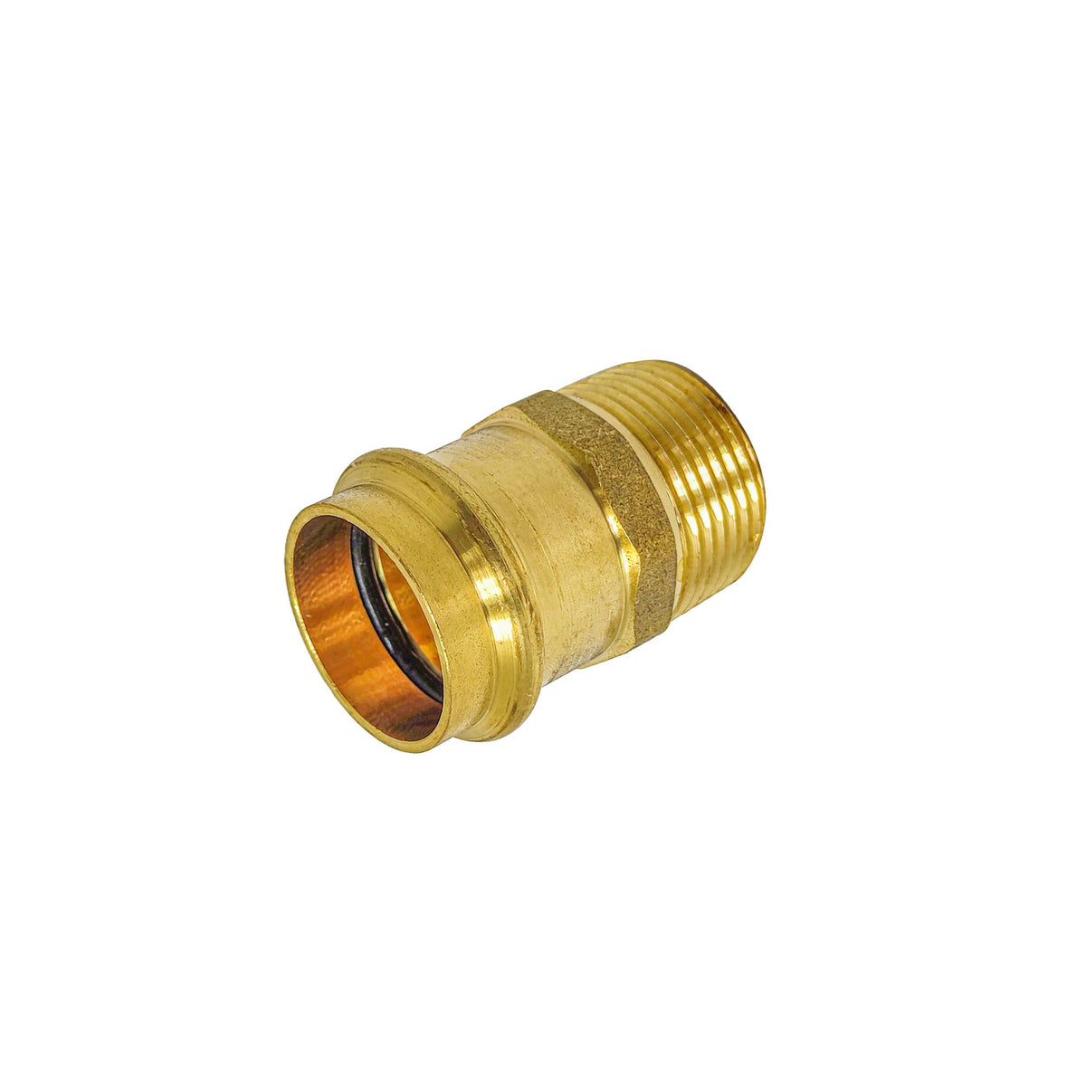 1 inch P x MPT Lead Free Brass Press Fitting Adapter, ProPress Compatible - view 2