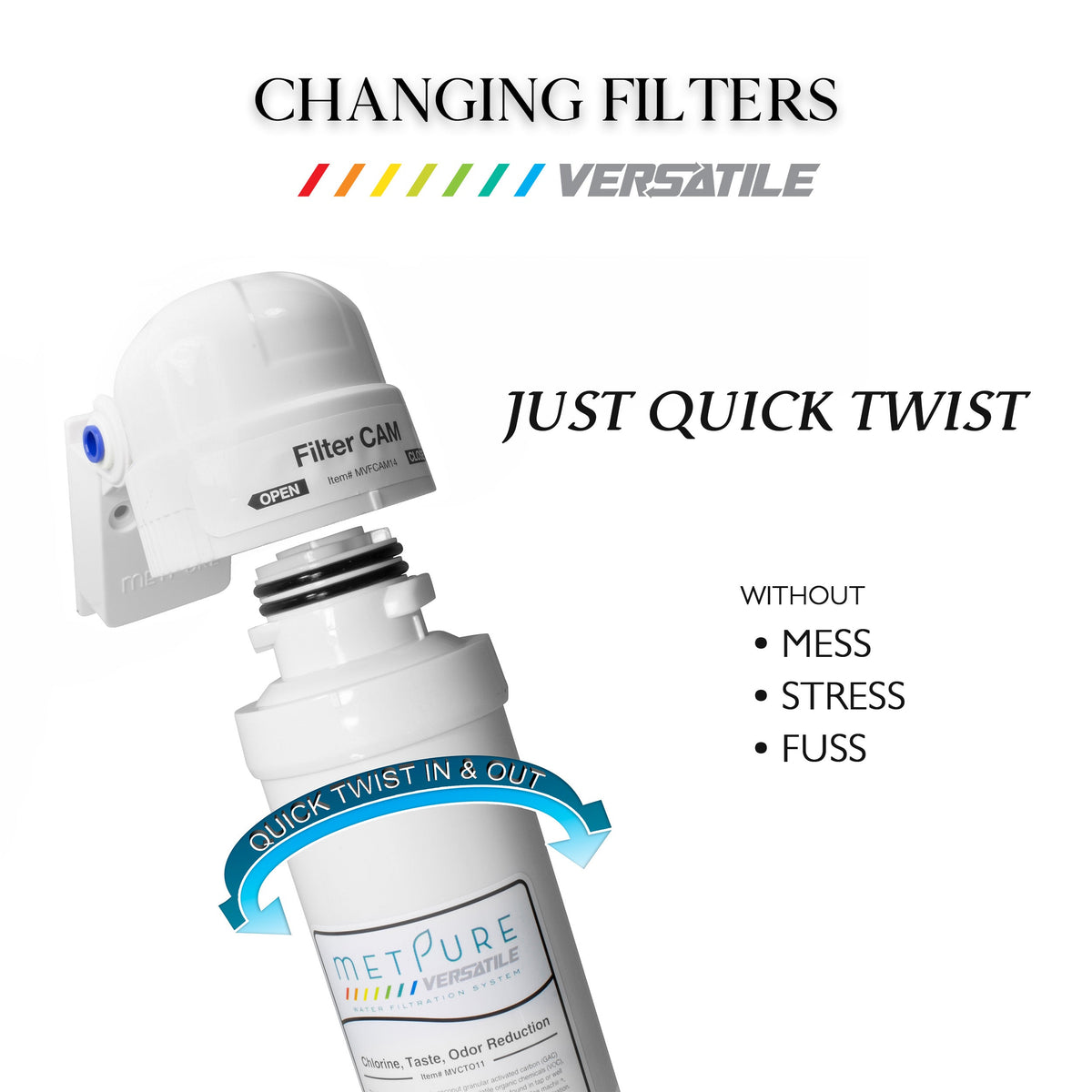 Metpure Versatile Elements S alkaline antioxidant mineral quick twist filter, 11 x 2.5 inch - view 4
