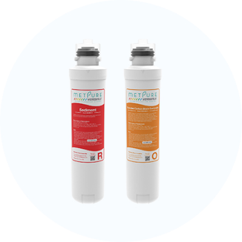 An image that shows our replacement water filter cartridges used for follow-up maintenance with reverse osmosis systems and refrigerators. 