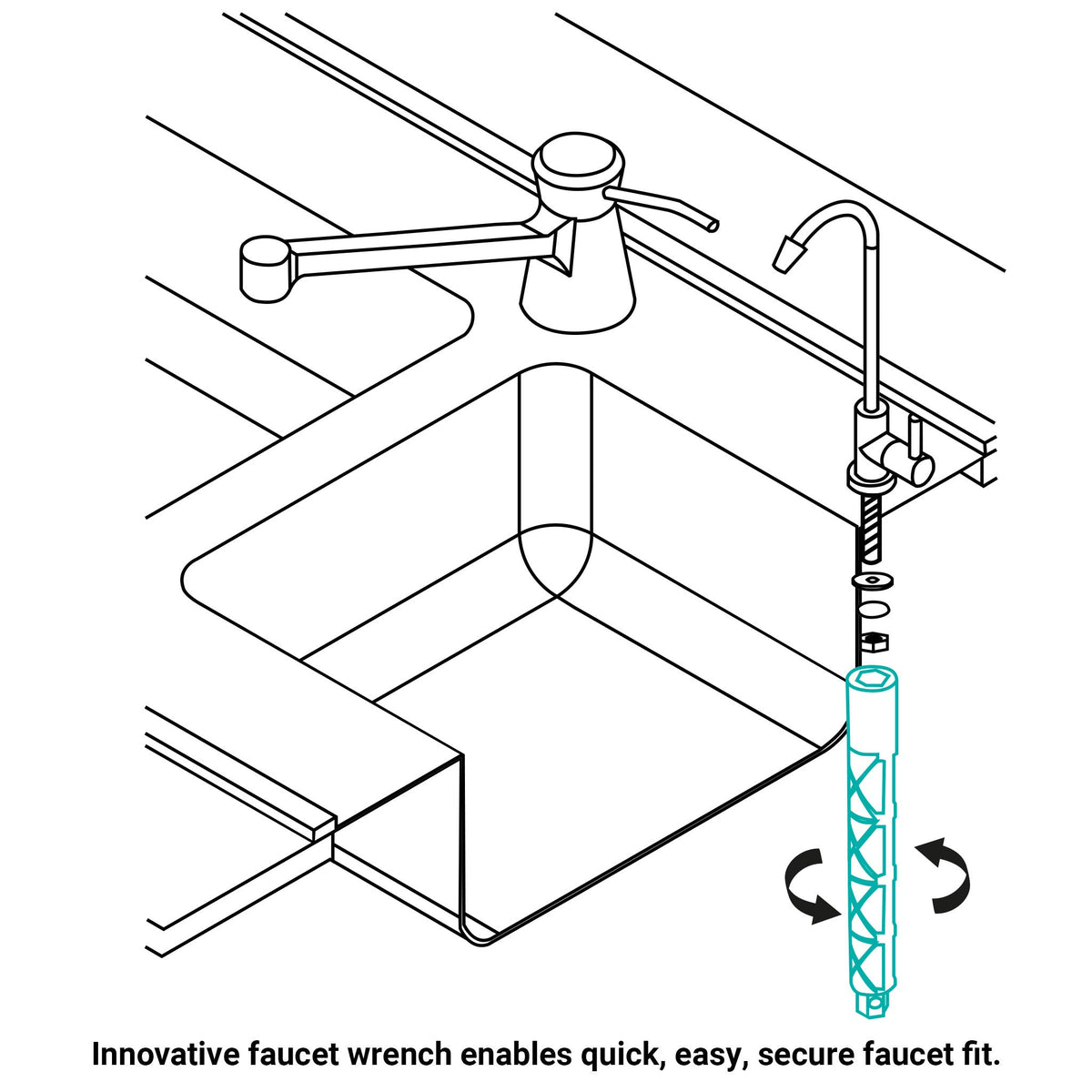 Metpure 8 inch RO faucet wrench for 14 mm water filtration faucet nuts