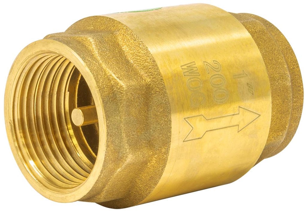 3 inch lead free brass in-line spring check valve with IPS threaded ends
