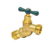 Brass hose bibb, 1/2 inch and 3/4 inch solder (sweat)