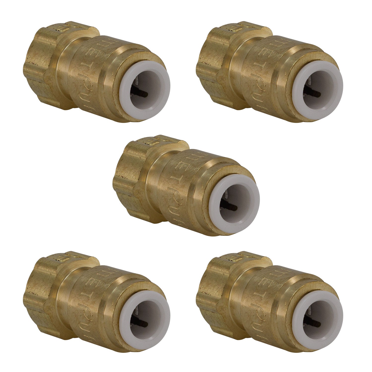 1/4"OD Quick Connect x 1/4" COMP Female Brass Adapter 5 Pack Metpure