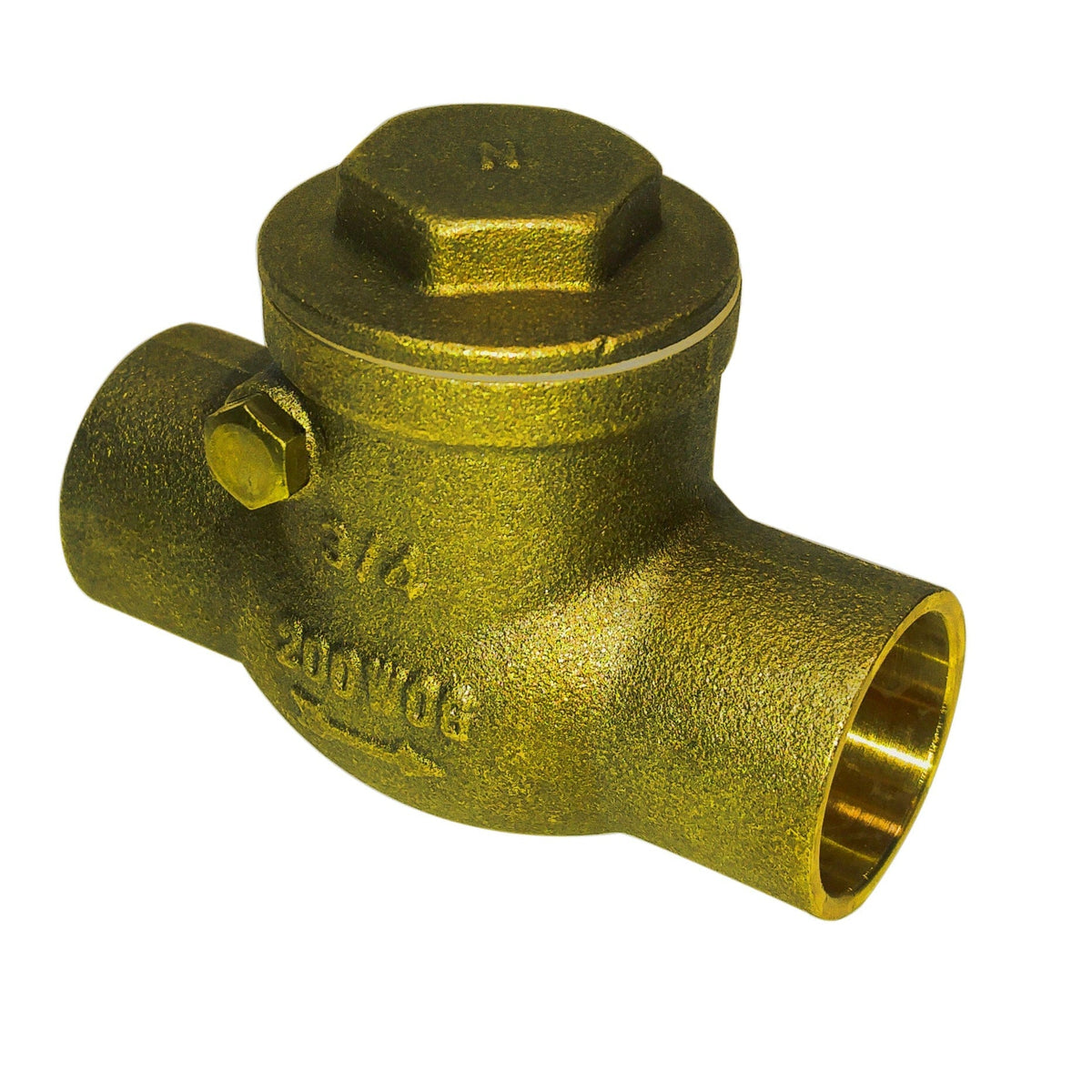 3/4 inch lead free brass swing check valve with sweat C x C ends