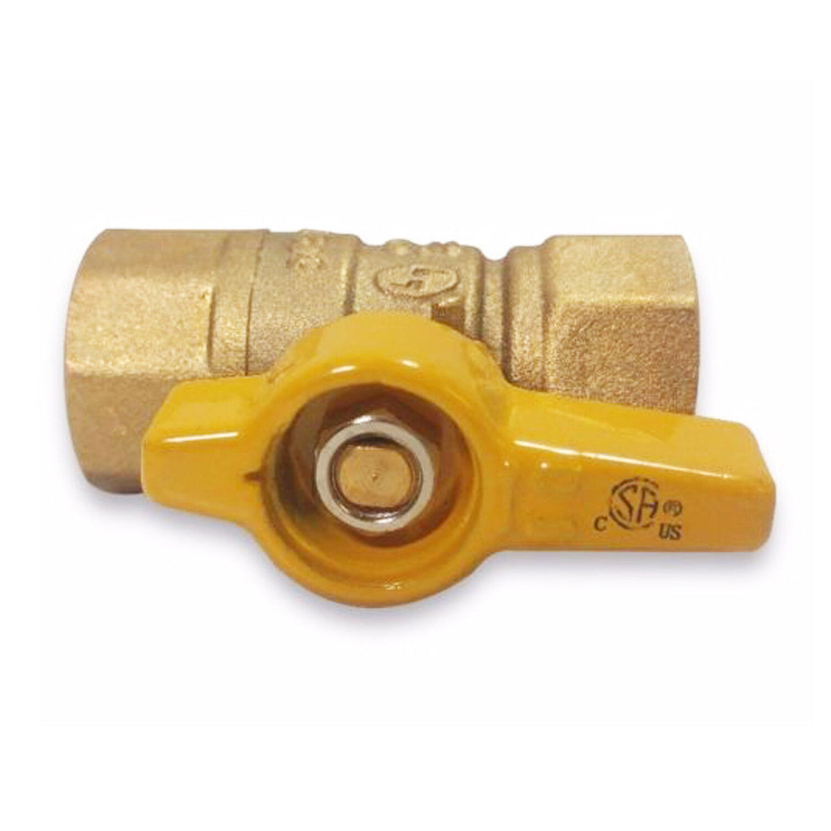 1/2" Brass Straight Gas Ball Valve FIP x FIP Threaded Ends