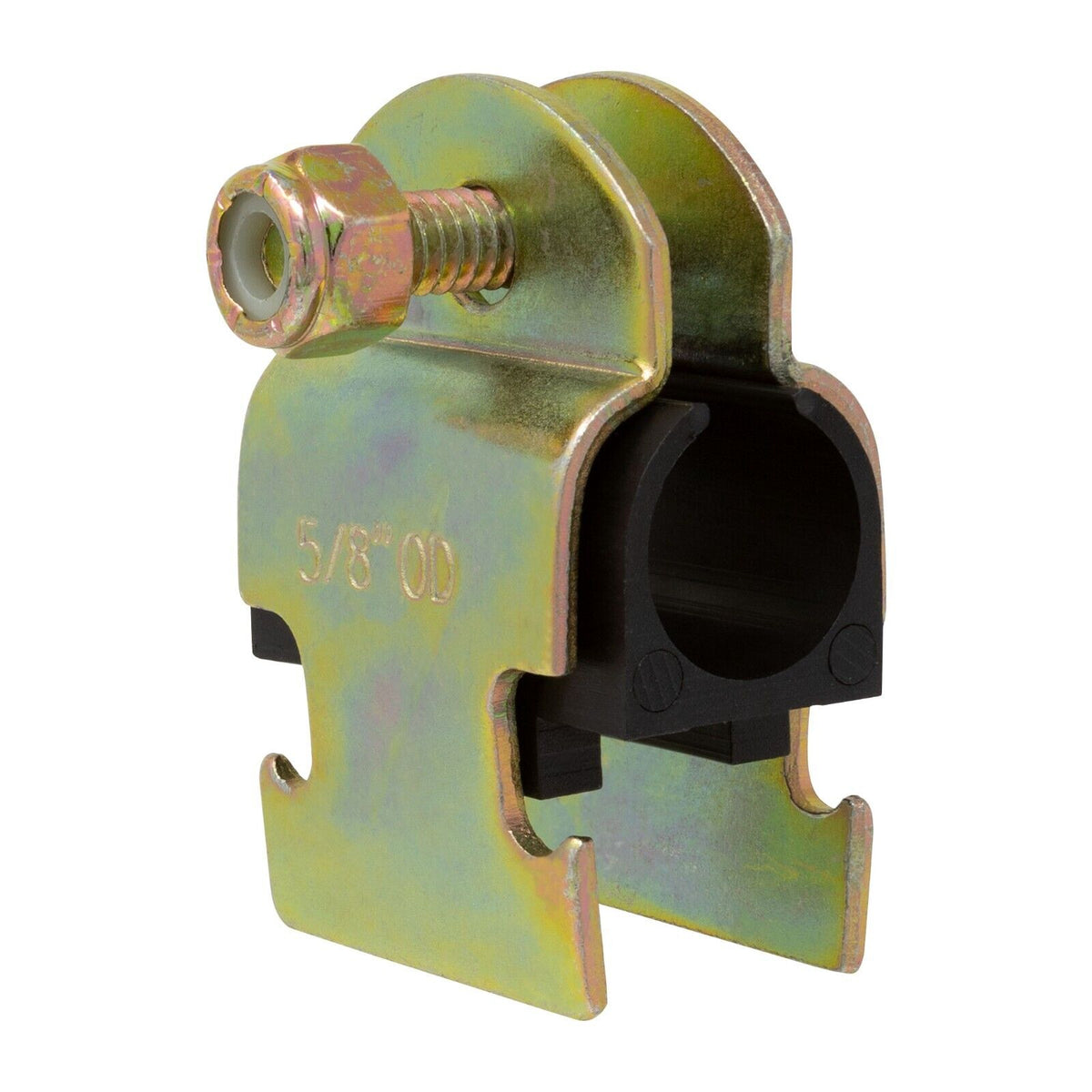 Rubber Cushion Steel Strut Clamp 1/2" NOM (5/8" OD) for Mounting Copper Piping, PEX Pipe, CVPC Tubing to Strut Channels [10 Pack]