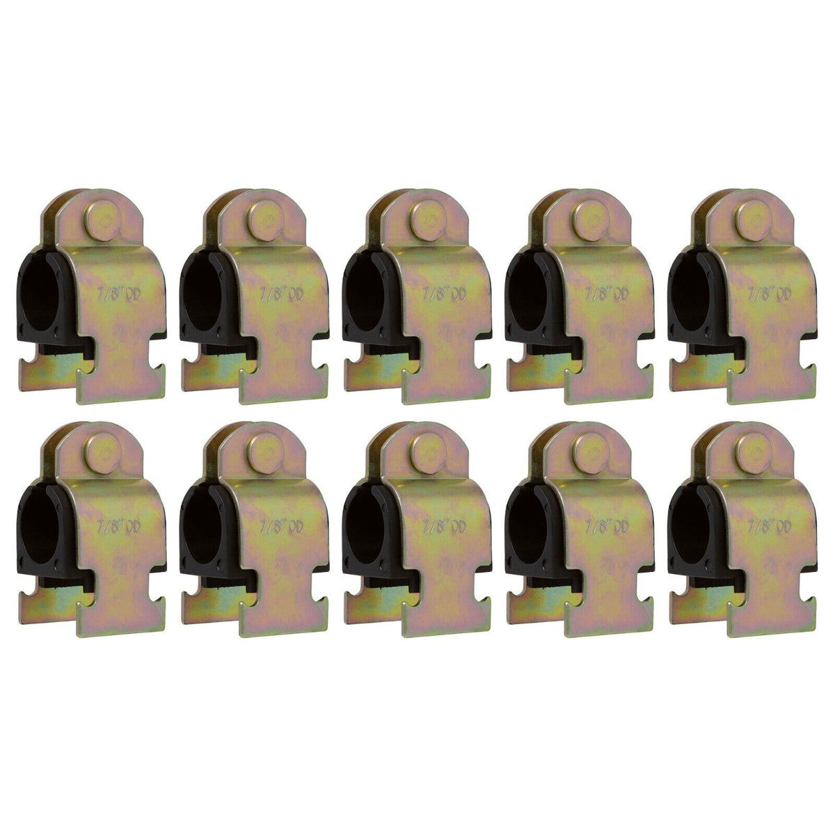 Rubber Cushion Steel Strut Clamp 3/4" NOM (7/8" OD) for Mounting Copper Piping, PEX Pipe, CVPC Tubing to Strut Channels [5 Pack x 2]