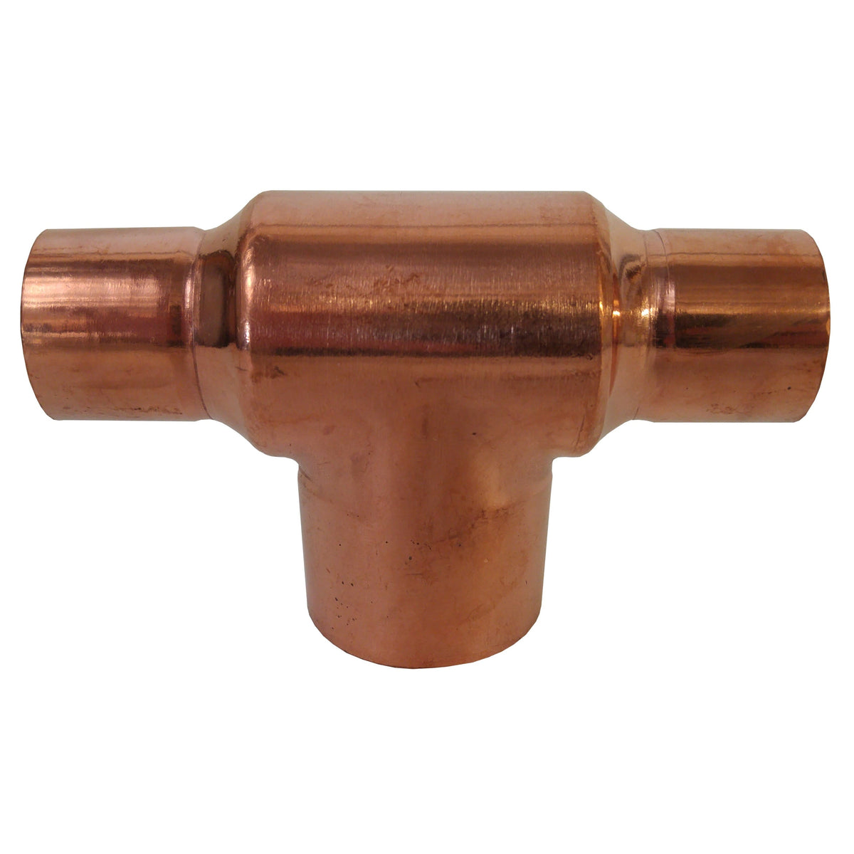 1/2 inch x 1/2 inch x 3/4 inch copper reducing tee, C x C x C