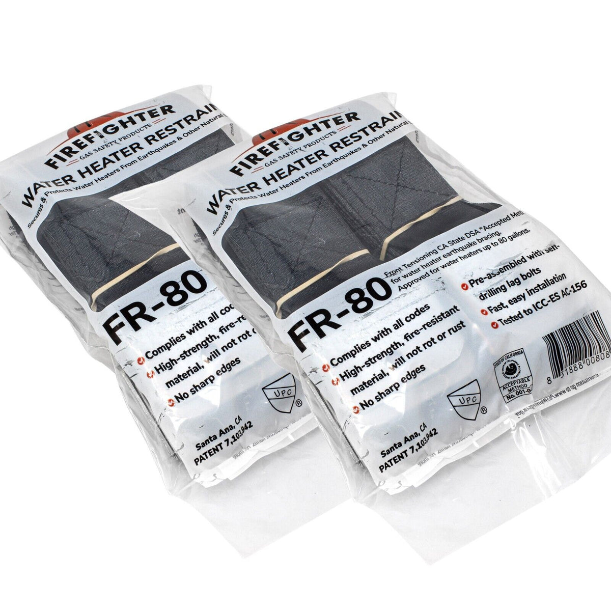 Water Heater Strap 80 Gal (Soft Belt Style) - 2 pack
