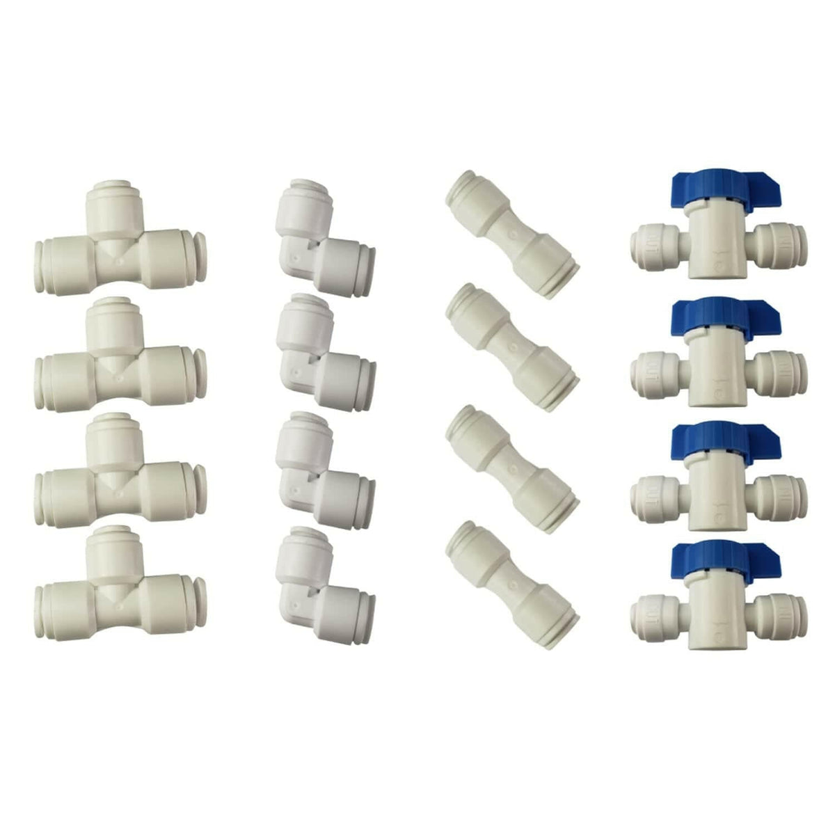 Metpure 1/4 inch OD quick connect reverse osmosis fittings variety 16 pack