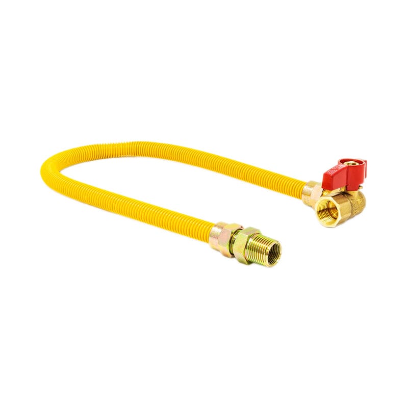 Gas Flex 5/8" OD x 18" Connector 3/4" FIP x 3/4" FIP Angle Valve 1/2" ID Polymer Coated Hose