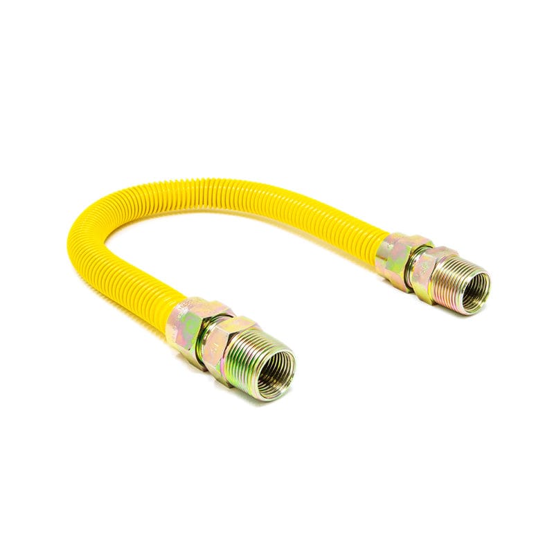 Gas Flex 5/8" OD x 30" Connector 1/2" FIP x 1/2" FIP Straight valve 1/2" ID Polymer Coated Hose