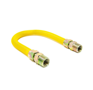Gas Flex 5/8" OD x 30" Connector 1/2" FIP x 1/2" FIP Straight valve 1/2" ID Polymer Coated Hose