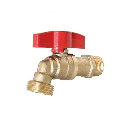 3/4 inch MIP x 3/4 inch MHT Heavy Duty Lead Free Brass Ball Valve 1/4 Turn Hose Bibb with Extended Body