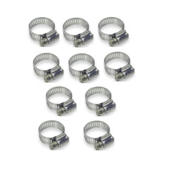 #10 stainless steel worm gear hose clamp, 9/16 inch to 1-1/16 inch, 10 pack
