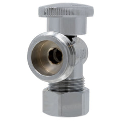 1/4 Turn Washing Machine Valve, 5/8 inch OD Compression x 3/4 inch MHT, Chrome Plated Brass - view 2