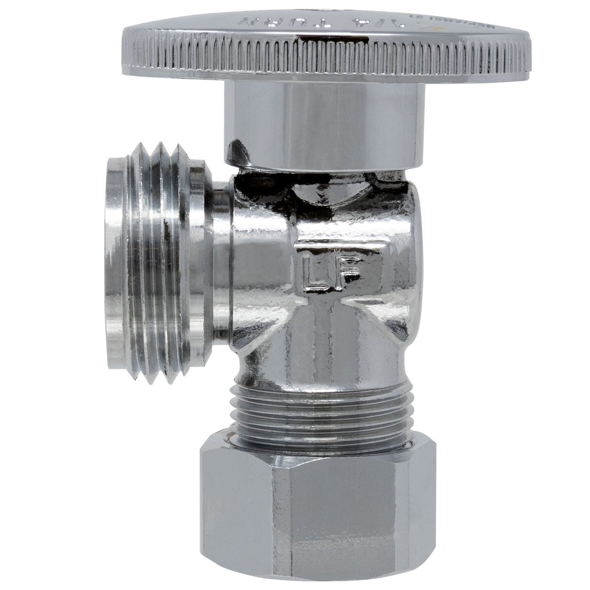 1/4 Turn Washing Machine Valve, 5/8 inch OD Compression x 3/4 inch MHT, Chrome Plated Brass - view 3