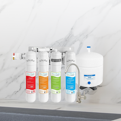 Metpure Versatile MV4-ROGB 4 stage reverse osmosis water filtration system with faucet and tank