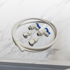 Metpure push-fit faucet water supply kit with two angle shut-off valves, adapters and 5 ft PEX tubing