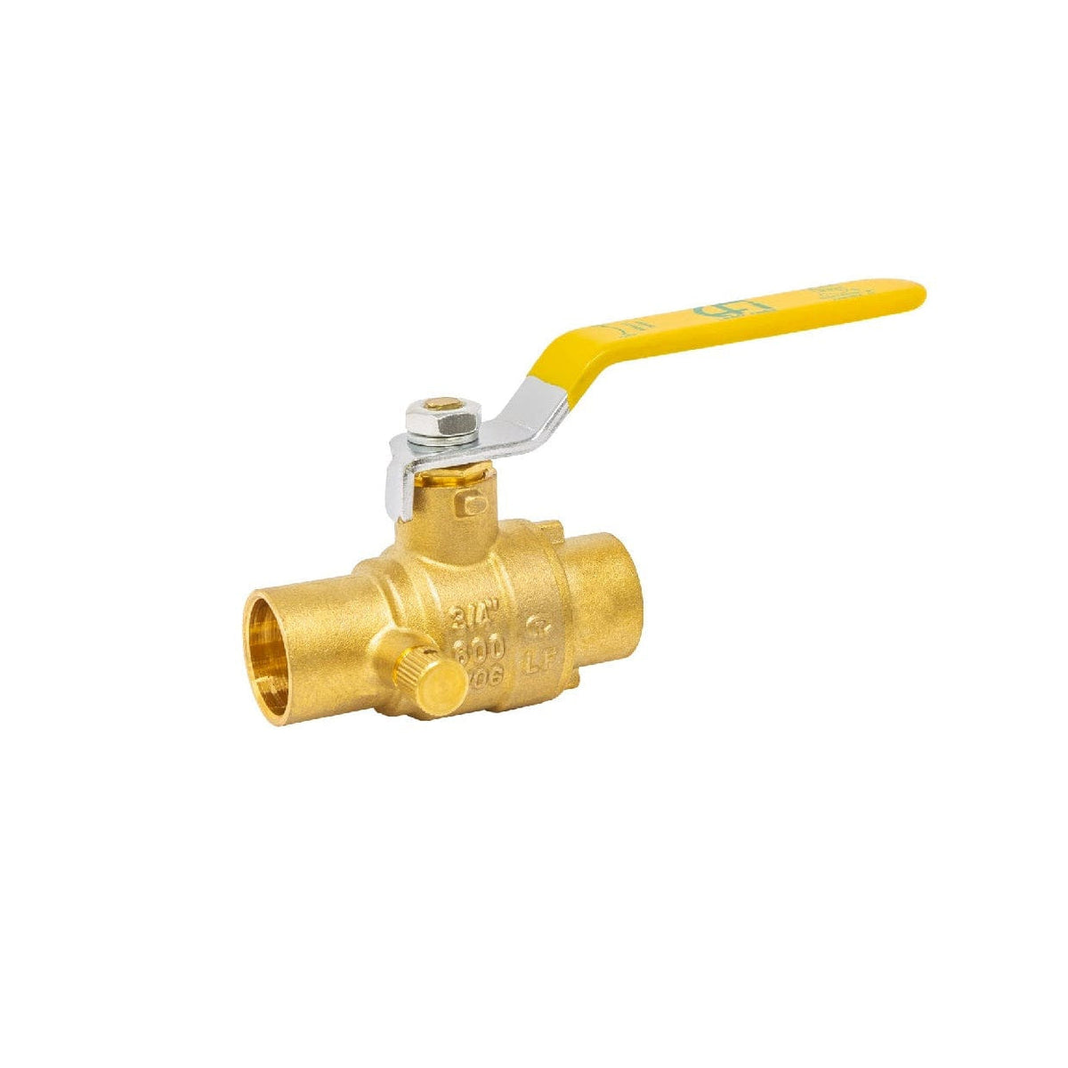 1 inch Lead Free Brass Ball Valve with Drain, C x C Sweat