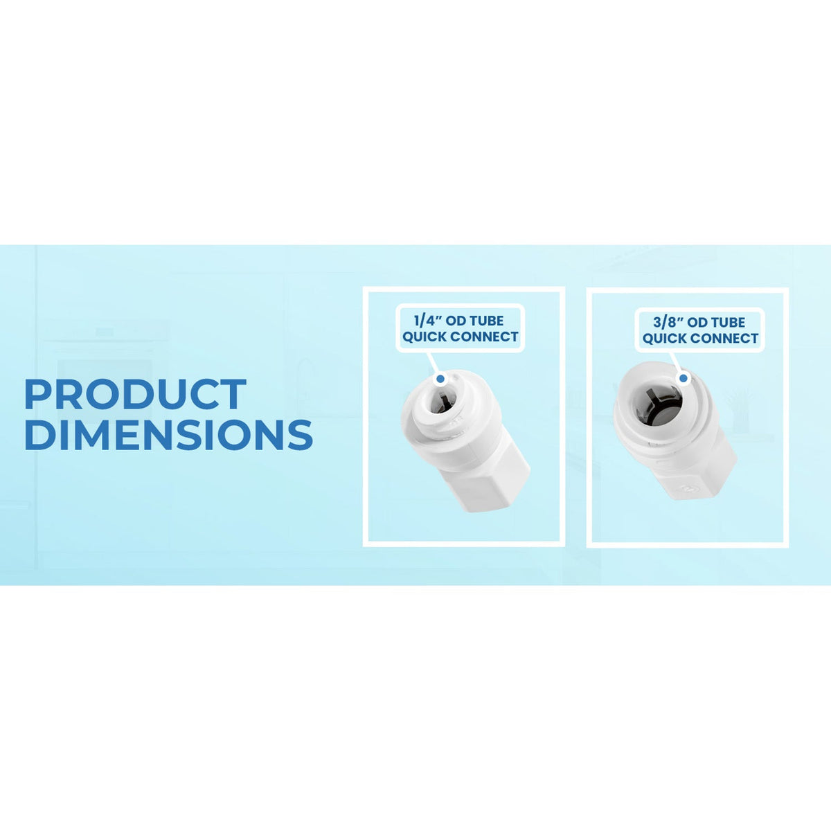 3/8" OD Quick Connect x 1/4" Comp (7/16" UNS) Female Faucet Adapter, White