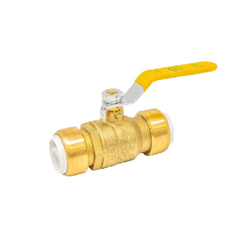 3/4 inch x 3/4 inch push-fit ball valve, lead free