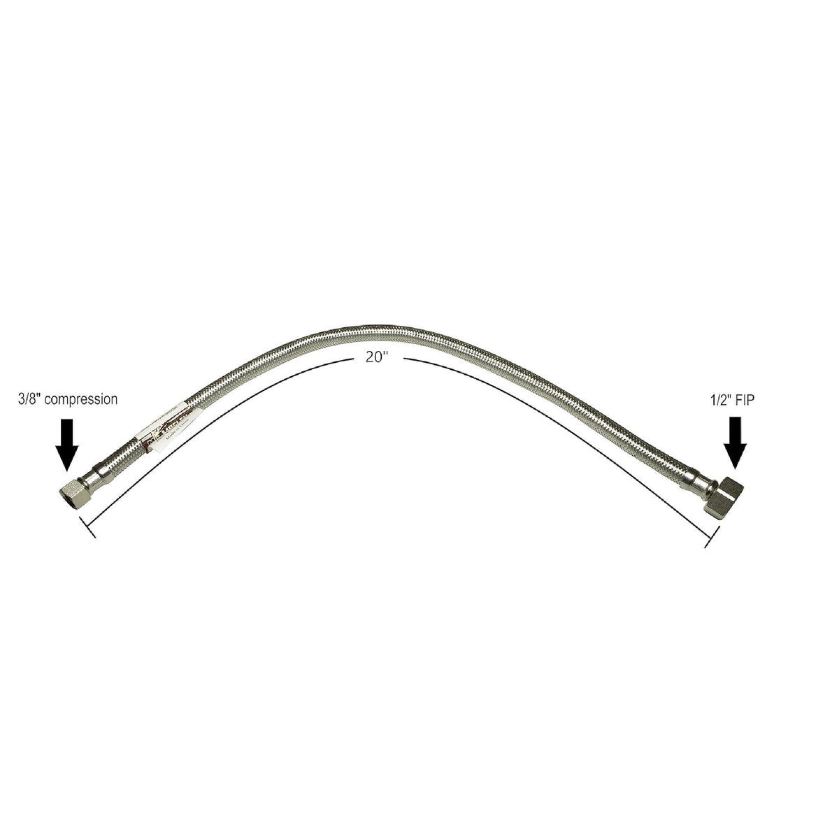 Two angle shut off valve sets with chrome escutcheon and 20 inch stainless steel braided faucet supply line - view 3