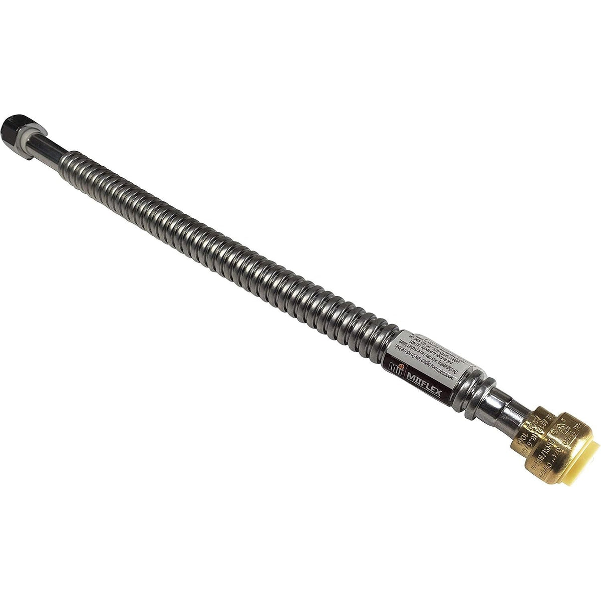 3/4" Push-Fit x 3/4" FIP 18" Stainless Steel Water Flex Connector (1 or 2 Pack)