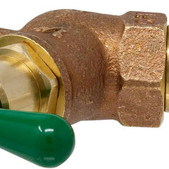 1/2 inch press x 3/4 inch MHT no-kink hose bibb - handle side view
