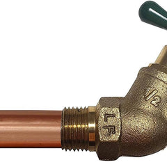 Lead free heavy-duty MIP hose bibb installed on copper pipe