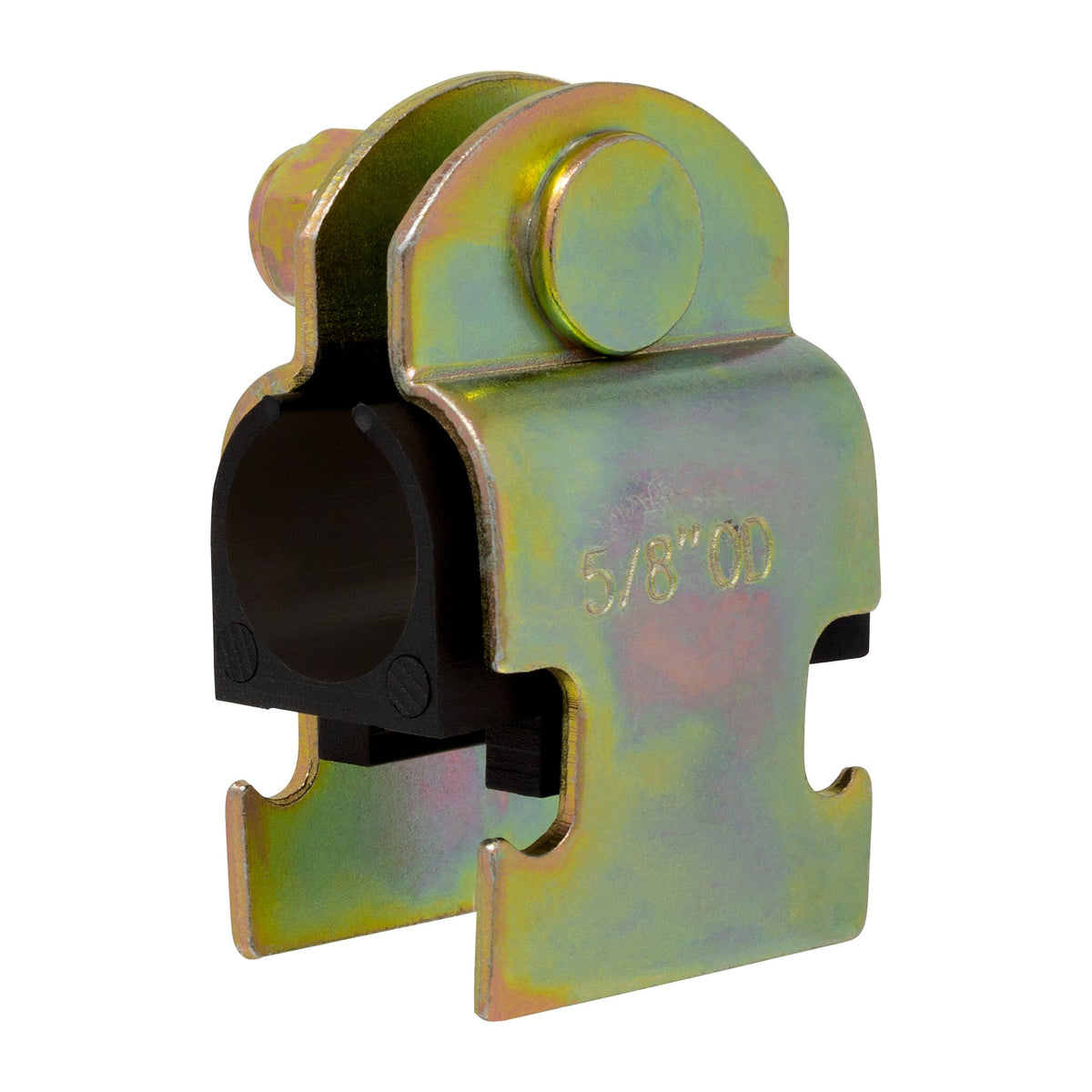 Zinc plated steel strut clamp with rubber cushion for 1/2 inch NOM pipe, 5 pack