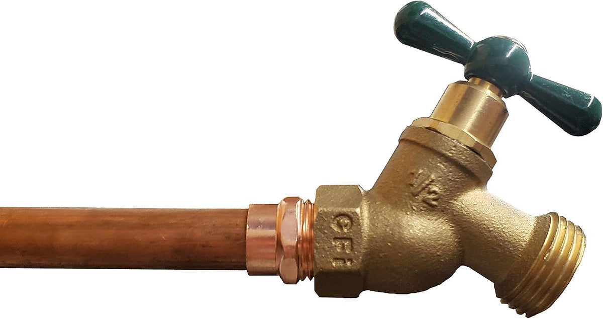 1/2 inch FIP lead free hose bibb installed on copper pipe