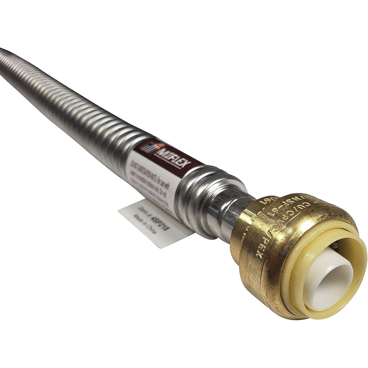 3/4" Push-Fit x 3/4" FIP 18" Stainless Steel Water Flex Connector (1 or 2 Pack)