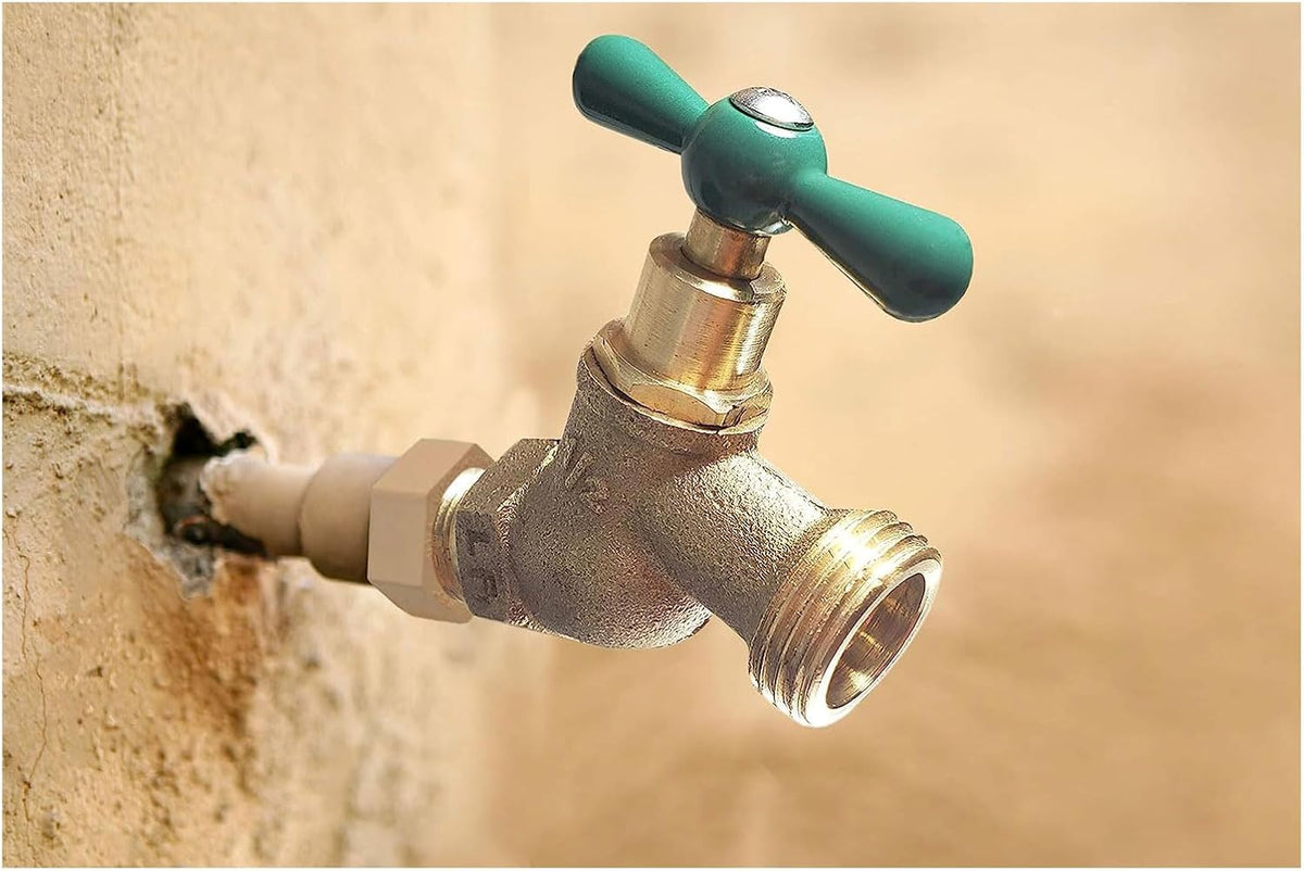 Lead free heavy-duty MIP hose bibb installed on an outdoor wall
