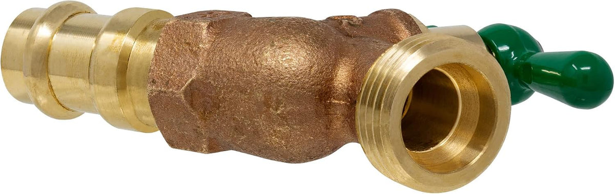 1/2 inch press x 3/4 inch MHT no-kink hose bibb - top view