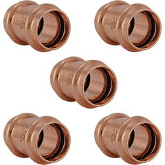 1/2" Press Coupling With No Stop, Press x Press, Copper (1, 5 or 10 Pack)