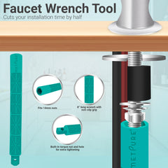 Metpure vase style air gap reverse osmosis faucet kit with pre-installed drain tubes