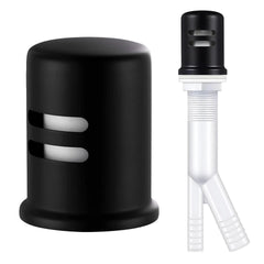 Dishwasher air gap kit with skirted solid brass double-slit vent cap and ABS body