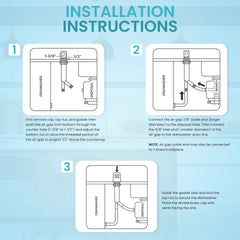 Dishwasher air gap kit with skirted solid brass cap - view 7