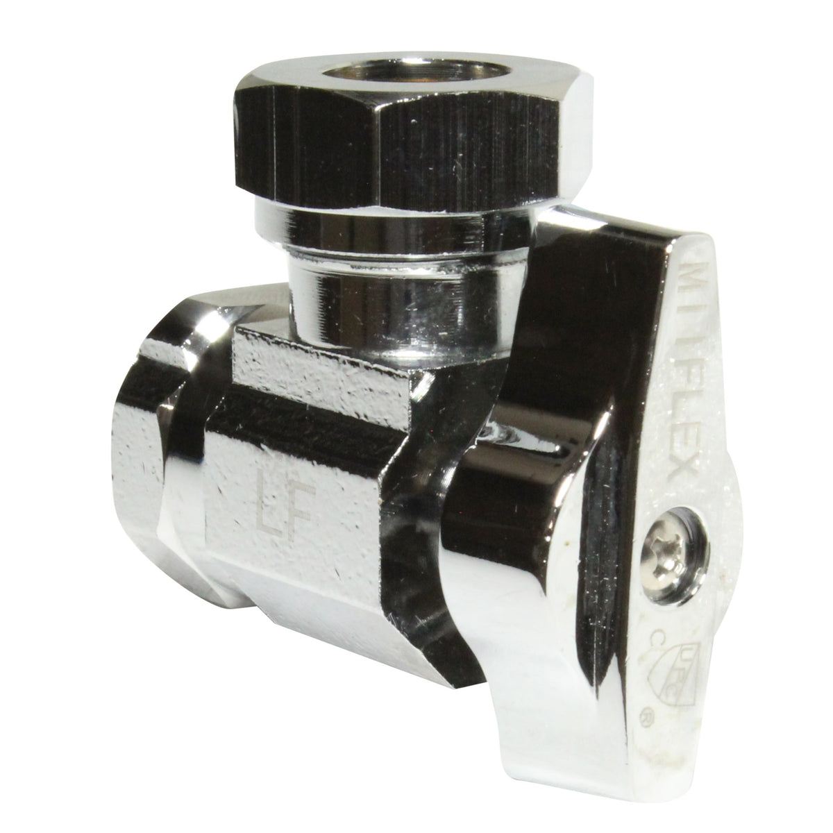1/2 inch FIP x 7/16 inch - 1/2 inch OD Slip Joint Brass 1/4 Turn Angle Valve
