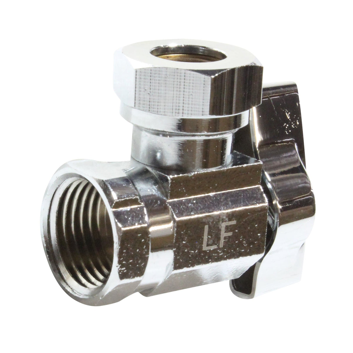 1/2 inch FIP x 7/16 inch - 1/2 inch OD Slip Joint Brass 1/4 Turn Angle Valve - view 2