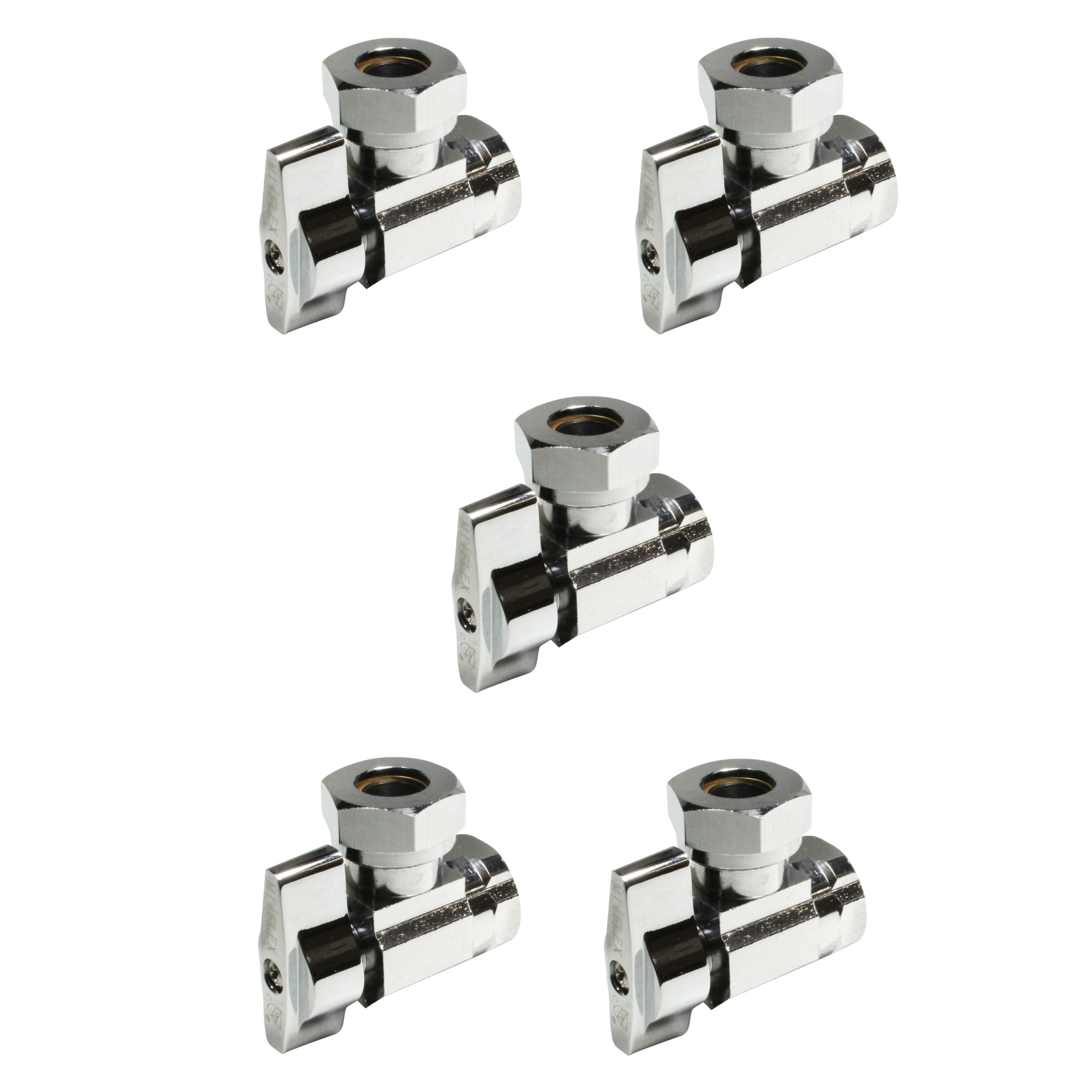 1/2 in. FIP In x 7/16 in. - 1/2 in. OD Slip Joint Out Brass 1/4 Turn Angle Valve (5 Pack)