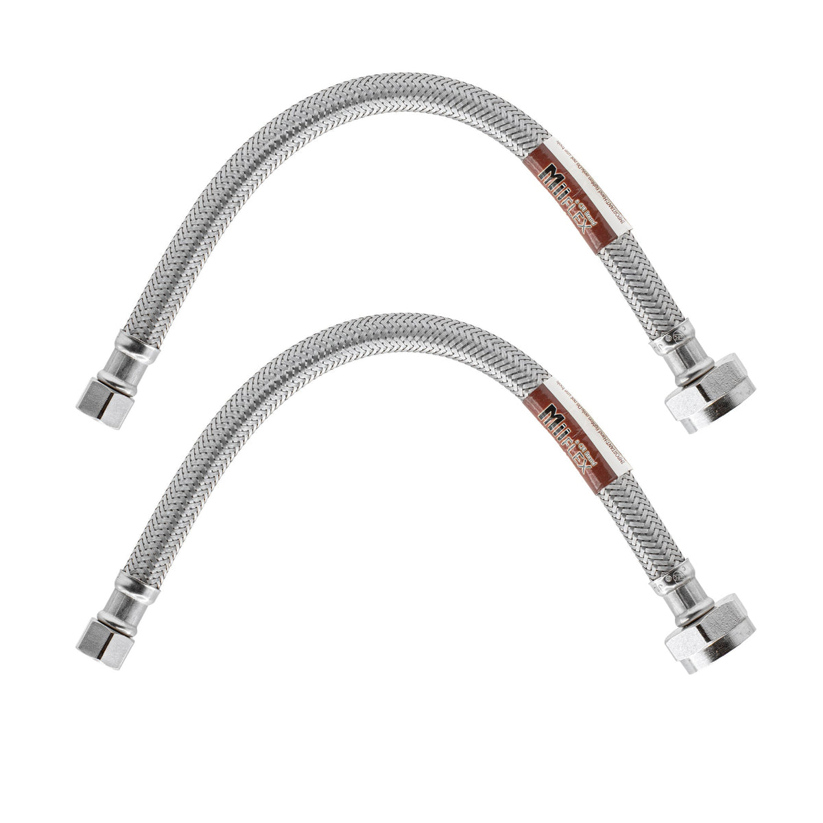 MiiFLEX 12 inch braided stainless steel toilet supply line, 1/2 inch FIP x 7/8 inch ballcock