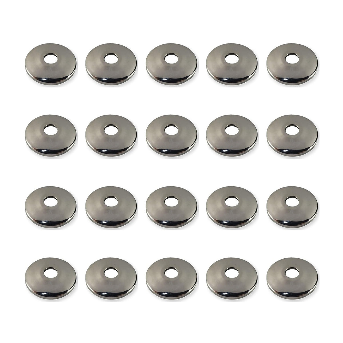 5/8 inch OD chrome plated stainless steel escutcheon, 20 pack, 20 pieces
