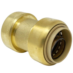 1 inch x 3/4 inch push-fit reducing coupling, lead free brass