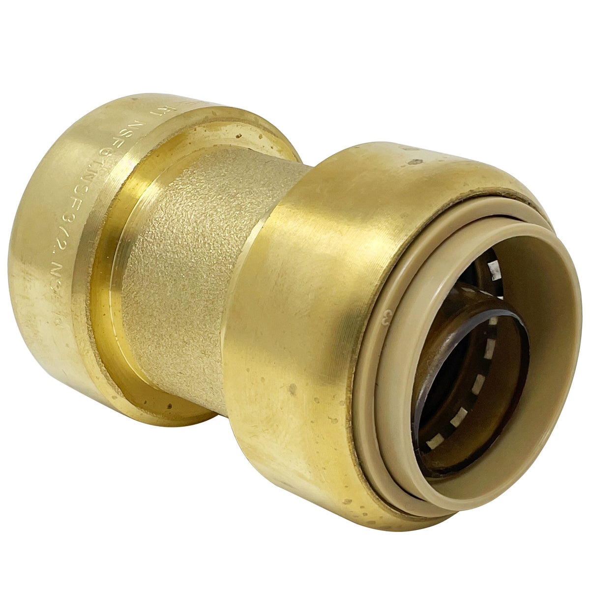 1 inch x 3/4 inch push-fit reducing coupling, lead free brass