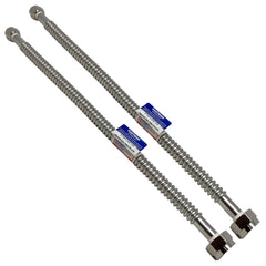 Eastman 24 inch corrugated stainless steel water softener connector, 3/4 inch FIP x 1 inch FIP