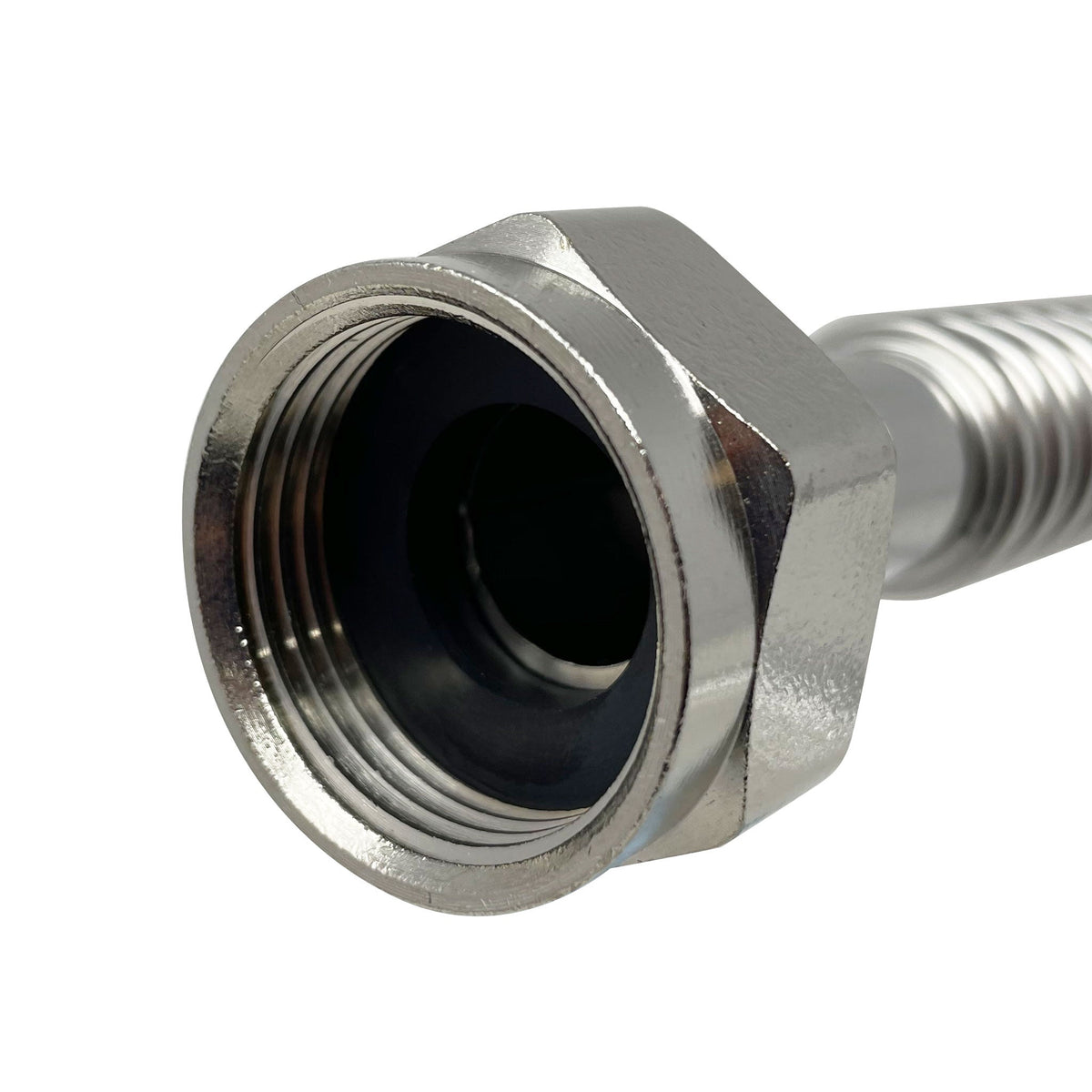 Eastman 24 inch corrugated stainless steel water softener connector, 3/4 inch FIP x 1 inch FIP - view 2