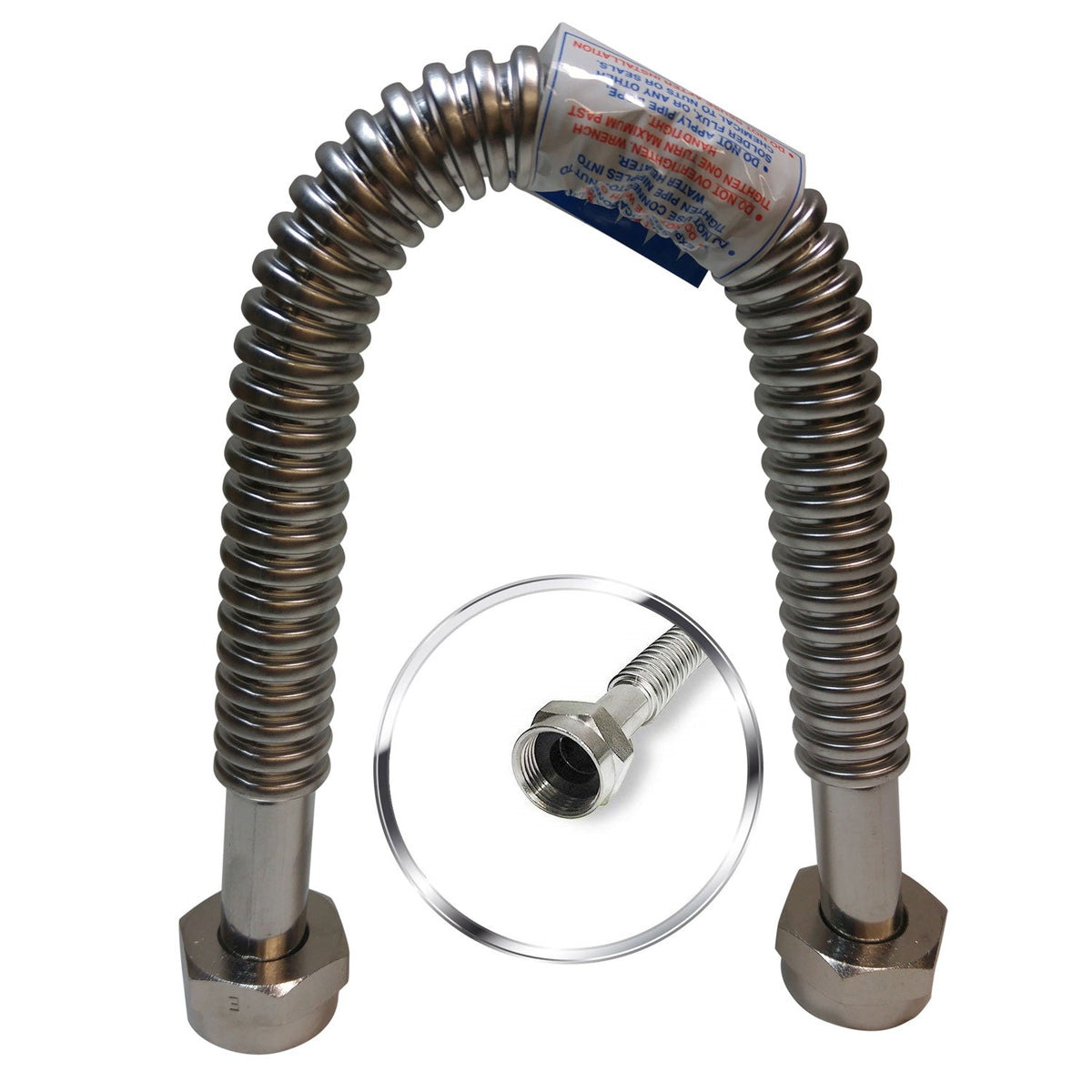 24 inch x 1 inch FIP Eastman corrugated stainless steel water flex connector