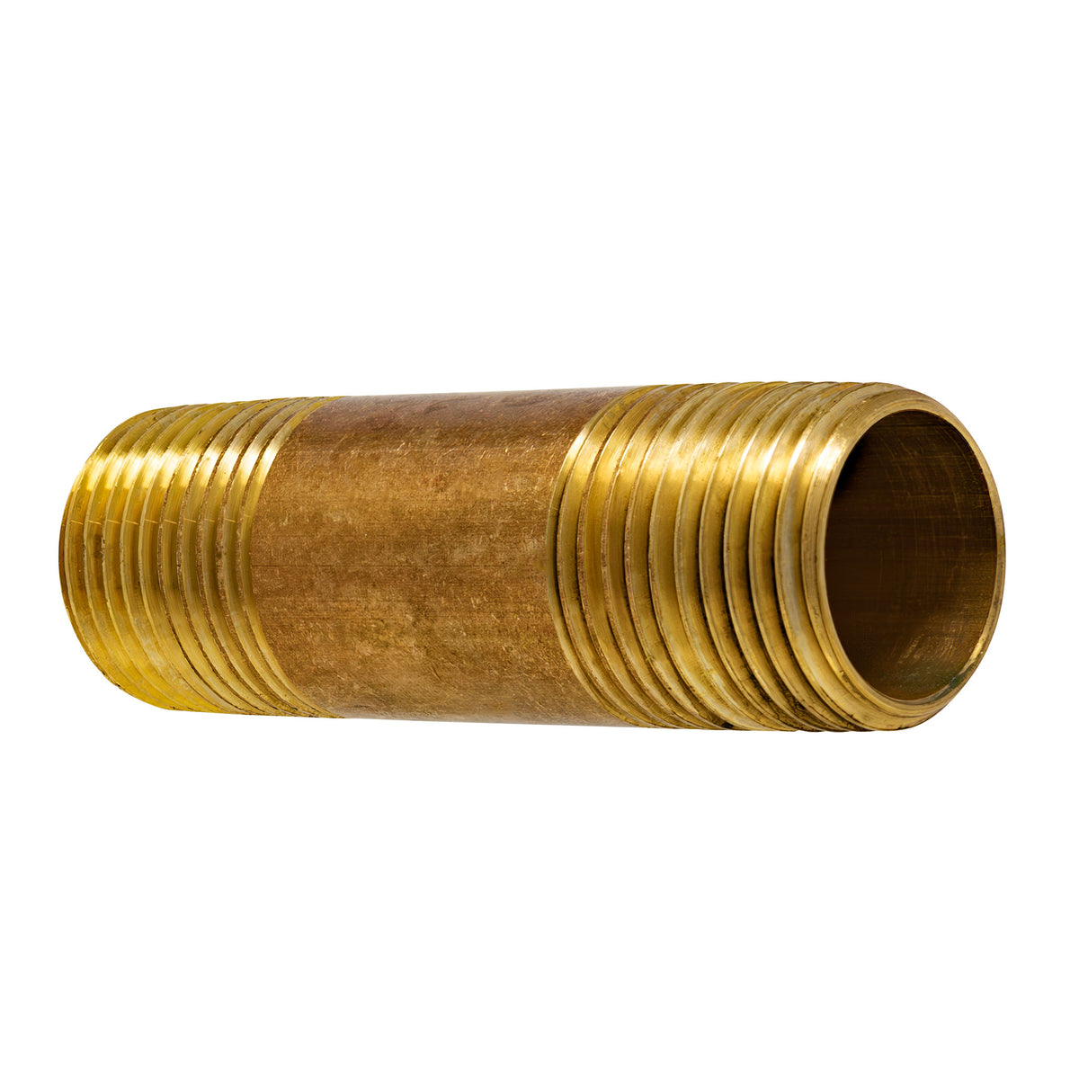 1/2 inch x 3 inch Length Red Brass Nipple, Lead Free